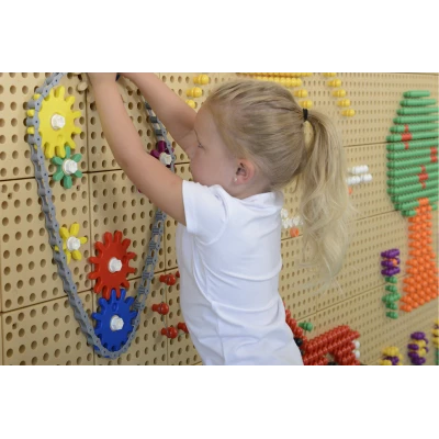 MASTERKIDZ Tablica Ścienna Koła Zębate i Łańcuch 79 El. Zbuduj własny mechanizm | Pan Piksel