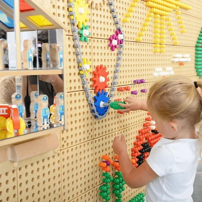 MASTERKIDZ Tablica Ścienna Koła Zębate i Łańcuch 79 El. Zbuduj własny mechanizm | Pan Piksel