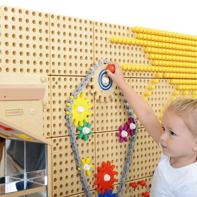 MASTERKIDZ Tablica Ścienna Koła Zębate i Łańcuch 79 El. Zbuduj własny mechanizm | Pan Piksel