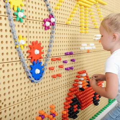 MASTERKIDZ Tablica Ścienna Koła Zębate i Łańcuch 79 El. Zbuduj własny mechanizm | Pan Piksel