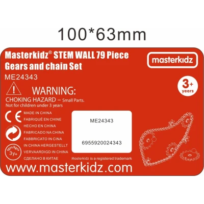 MASTERKIDZ Tablica Ścienna Koła Zębate i Łańcuch 79 El. Zbuduj własny mechanizm | Pan Piksel