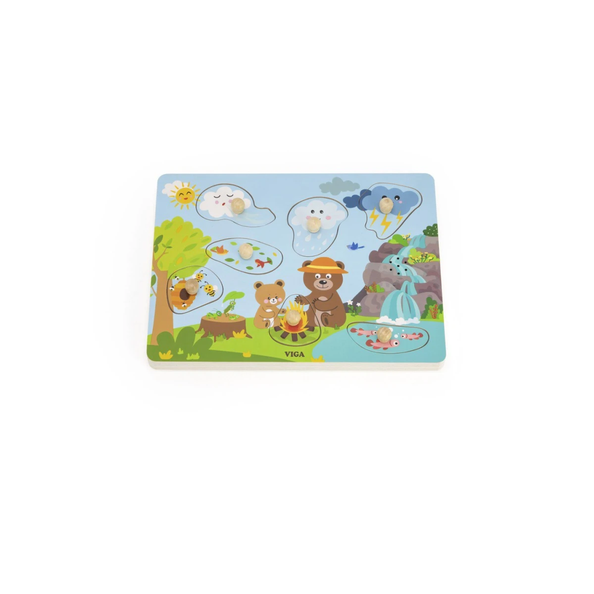 TOOKY TOY Drewniany Sorter Geometryczny Nauka Kształtów Liczenia | Pan Piksel