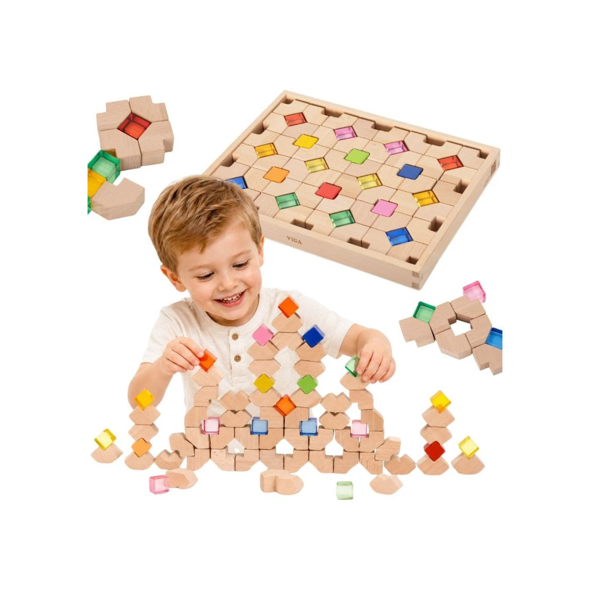 TOOKY TOY Układanka Klocki Do Nawlekania o Tematyce Lasu | Pan Piksel
