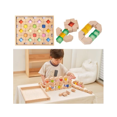 TOOKY TOY Układanka Klocki Do Nawlekania o Tematyce Lasu | Pan Piksel