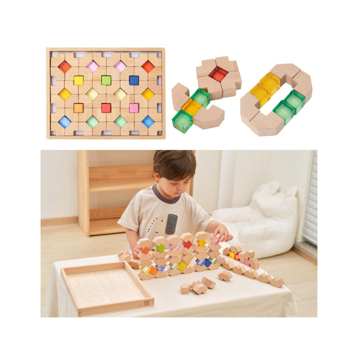 TOOKY TOY Układanka Klocki Do Nawlekania o Tematyce Lasu | Pan Piksel