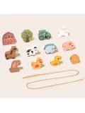 TOOKY TOY Drewniane Puzzle Montessori Układanka Nauka Alfabetu Liter Słów Alfabet Grube Klocki 26 el. | Pan Piksel