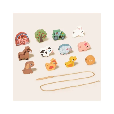 TOOKY TOY Drewniane Puzzle Montessori Układanka Nauka Alfabetu Liter Słów Alfabet Grube Klocki 26 el. | Pan Piksel