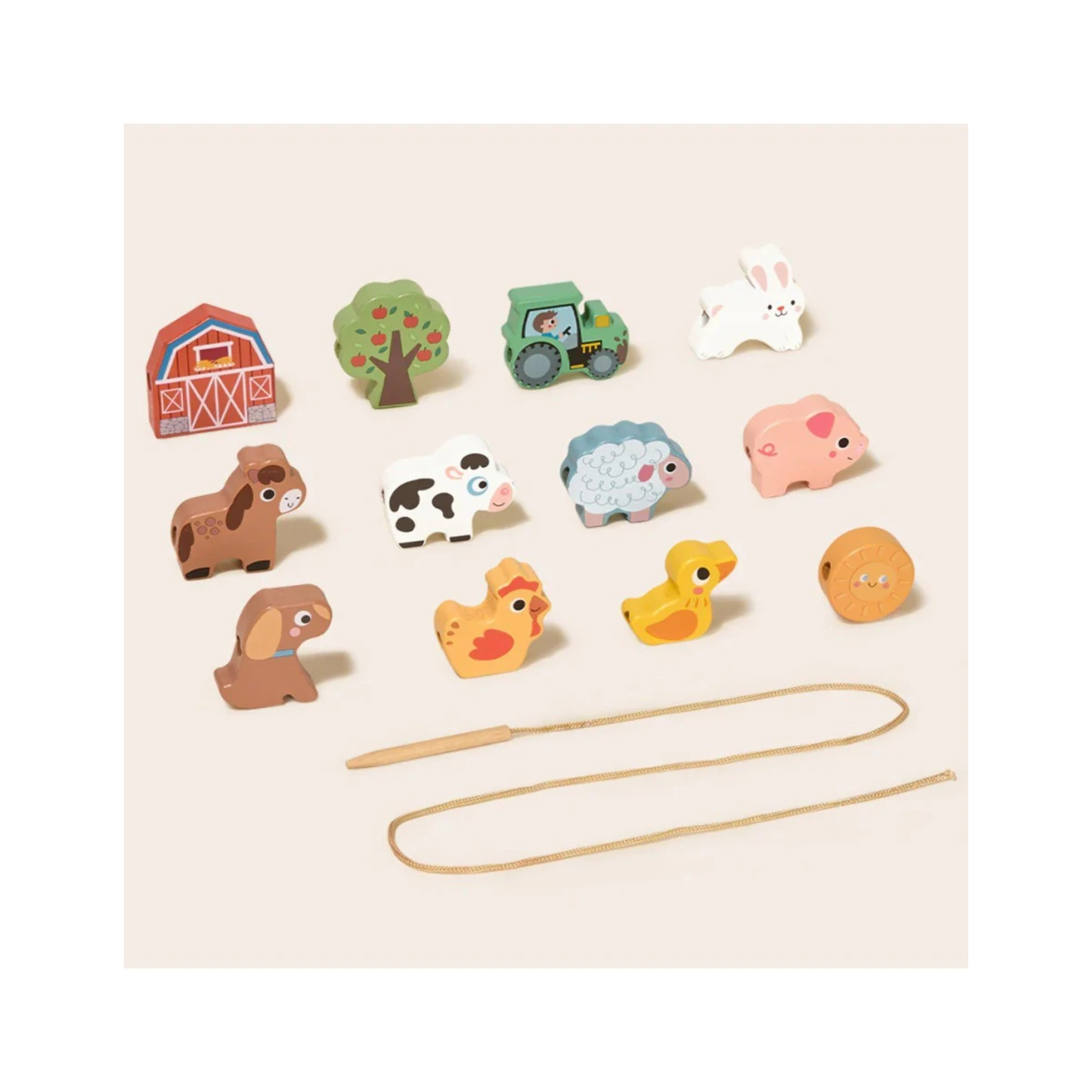 TOOKY TOY Drewniane Puzzle Montessori Układanka Nauka Alfabetu Liter Słów Alfabet Grube Klocki 26 el. | Pan Piksel