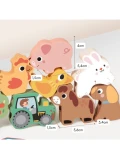 TOOKY TOY Drewniane Puzzle Montessori Układanka Nauka Alfabetu Liter Słów Alfabet Grube Klocki 26 el. | Pan Piksel