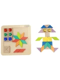 MASTERKIDZ Układanka Mozaika Nauka Kolorów i Kształtów Tangram Montessori | Pan Piksel