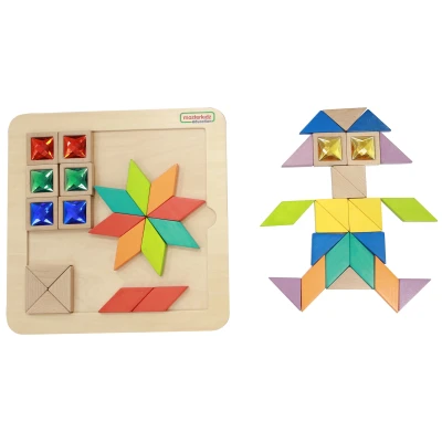 MASTERKIDZ Układanka Mozaika Nauka Kolorów i Kształtów Tangram Montessori | Pan Piksel