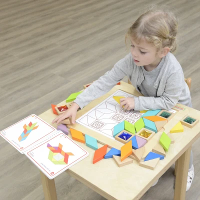 MASTERKIDZ Układanka Mozaika Nauka Kolorów i Kształtów Tangram Montessori | Pan Piksel