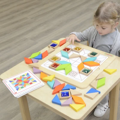 MASTERKIDZ Układanka Mozaika Nauka Kolorów i Kształtów Tangram Montessori | Pan Piksel