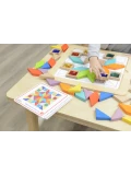 MASTERKIDZ Układanka Mozaika Nauka Kolorów i Kształtów Tangram Montessori | Pan Piksel