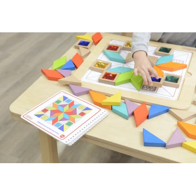 MASTERKIDZ Układanka Mozaika Nauka Kolorów i Kształtów Tangram Montessori | Pan Piksel