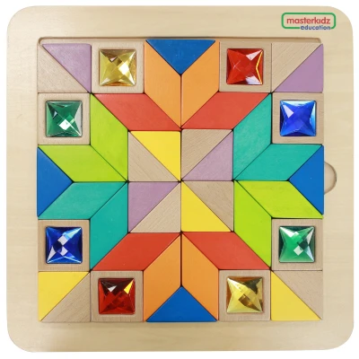 MASTERKIDZ Układanka Mozaika Nauka Kolorów i Kształtów Tangram Montessori | Pan Piksel