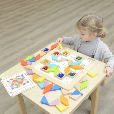 MASTERKIDZ Układanka Mozaika Nauka Kolorów i Kształtów Tangram Montessori | Pan Piksel