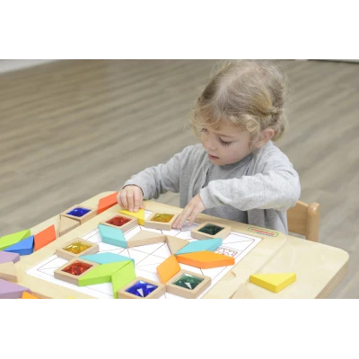 MASTERKIDZ Układanka Mozaika Nauka Kolorów i Kształtów Tangram Montessori | Pan Piksel