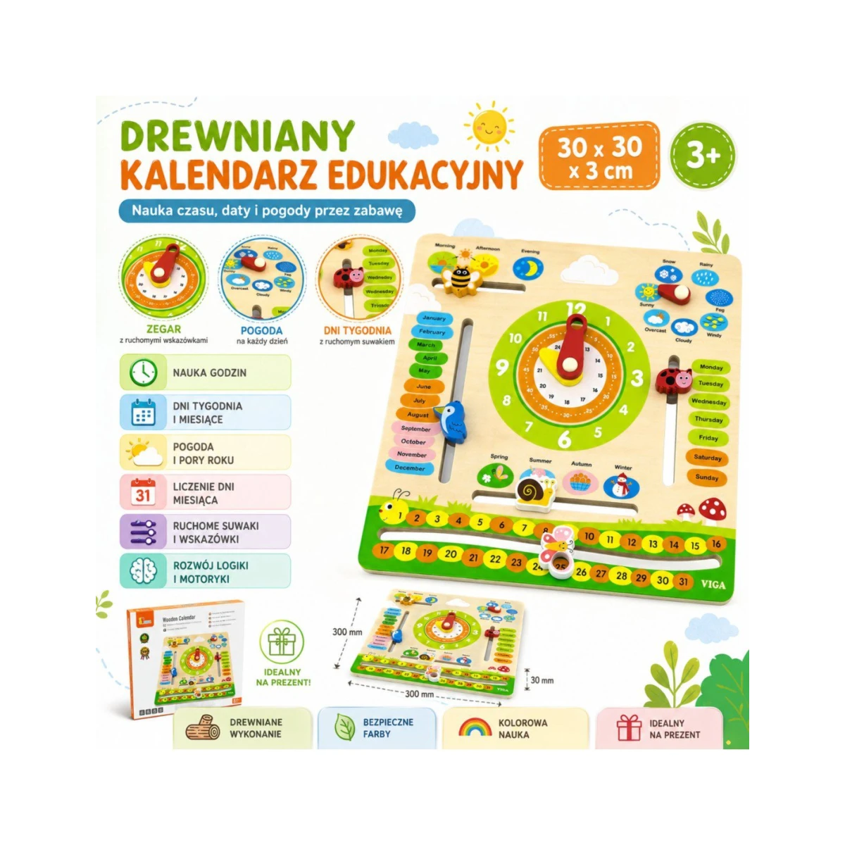 MASTERKIDZ Tablica Edukacyjna Układanka Nauka Liczenia Montessori | Pan Piksel