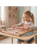 VIGA Drewniane Krosno Warsztat Tkacki Zestaw do tkania Montessori | Pan Piksel
