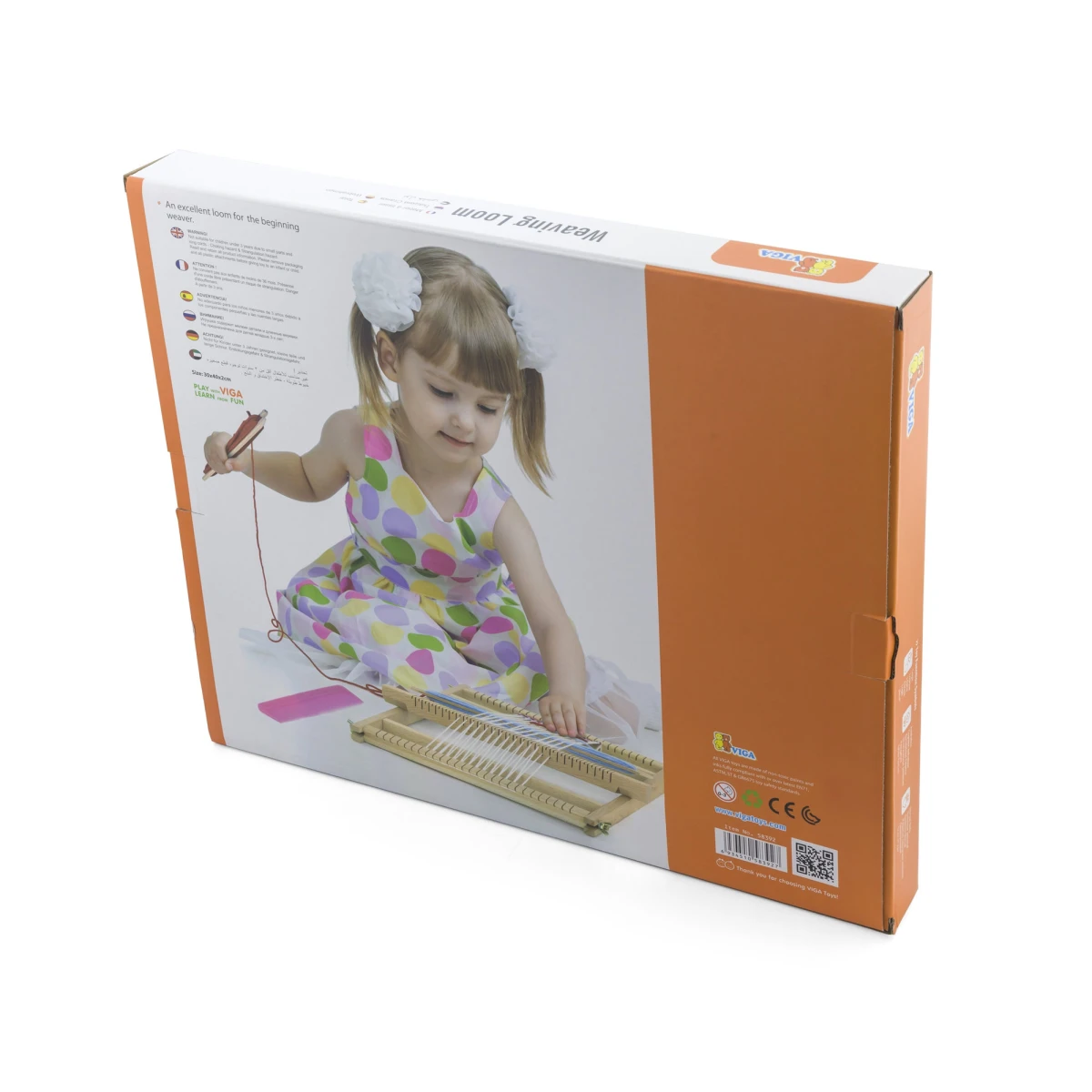 VIGA Drewniane Krosno Warsztat Tkacki Zestaw do tkania Montessori | Pan Piksel