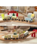 Tooky Toy Drewniane Pojazdy Wagoniki na Magnes | Pan Piksel
