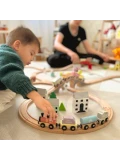 Tooky Toy Drewniane Pojazdy Wagoniki na Magnes | Pan Piksel