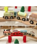 Tooky Toy Drewniane Pojazdy Wagoniki na Magnes | Pan Piksel
