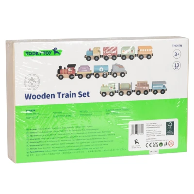 Tooky Toy Drewniane Pojazdy Wagoniki na Magnes | Pan Piksel