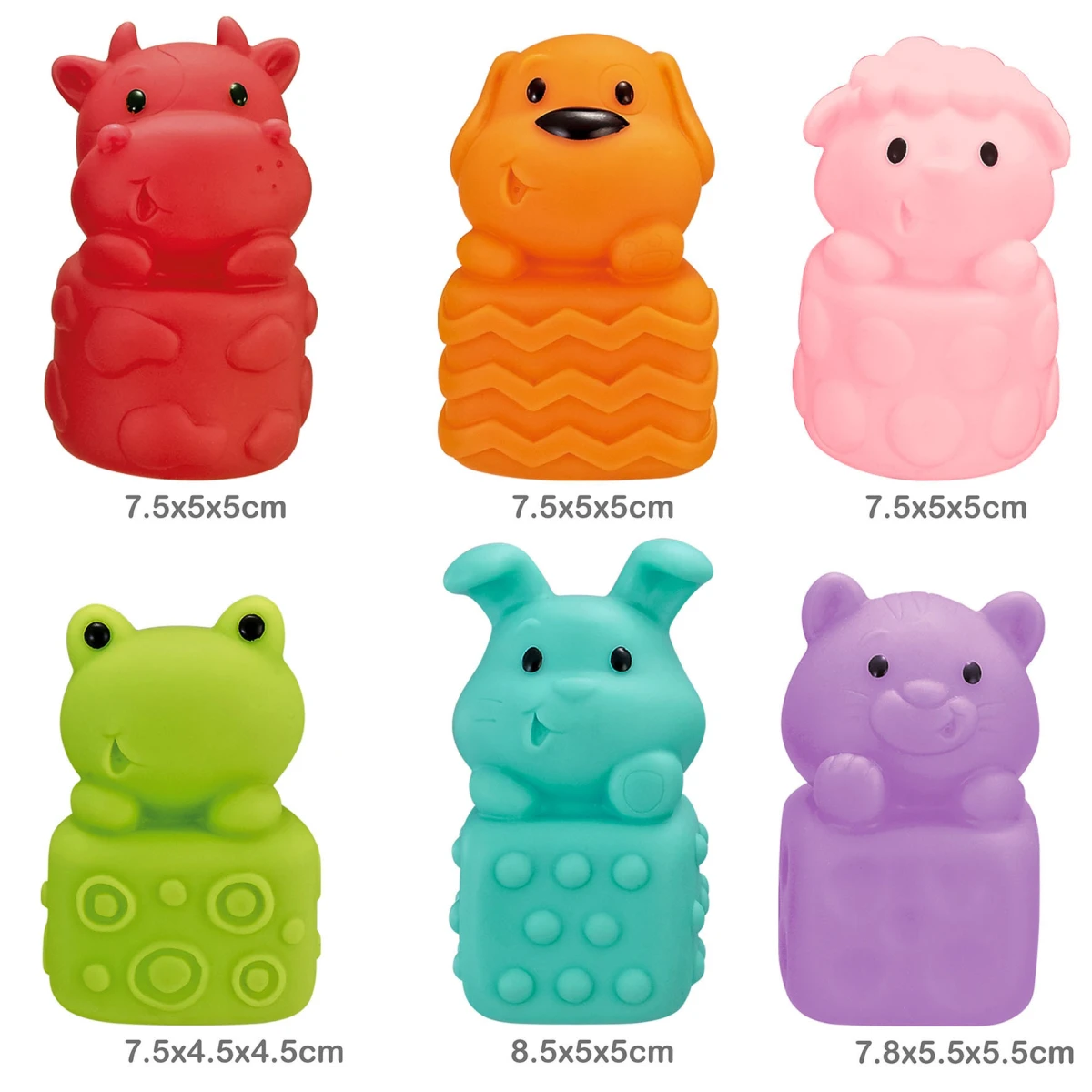 WOOPIE BABY Zwierzątka Sensoryczne Miękkie Zestaw 6 szt | Pan Piksel