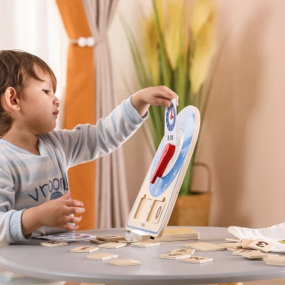 VIGA Drewniany Zegar Nauka Zegara  Czasu Montessori | Pan Piksel