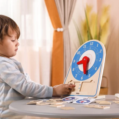 VIGA Drewniany Zegar Nauka Zegara  Czasu Montessori | Pan Piksel