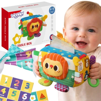 WOOPIE BABY Zabawka Edukacyjna Sensoryczna Pani Metka Pudełeczko Chusteczek | Pan Piksel
