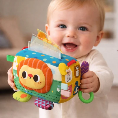 WOOPIE BABY Zabawka Edukacyjna Sensoryczna Pani Metka Pudełeczko Chusteczek | Pan Piksel
