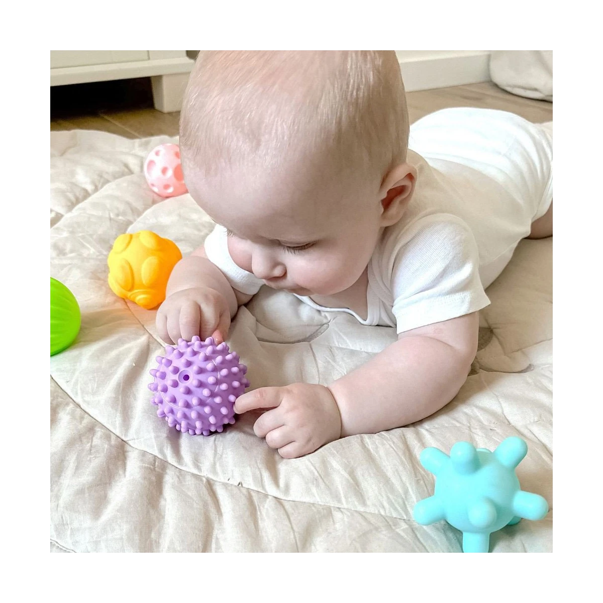 WOOPIE BABY Klocki Sensoryczne do Ściskania 6 el. | Pan Piksel