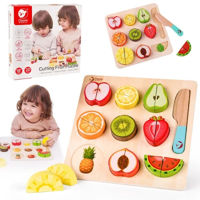 CLASSIC WORLD Zestaw do Krojenia Owoców na Rzepy MONTESSORI 20 el. | Pan Piksel