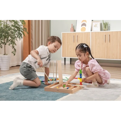 VIGA Drewniana Gra edukacyjna Logiczne koraliki  104 elementy Montessori | Pan Piksel