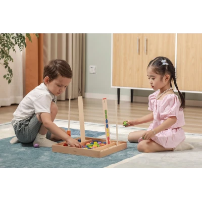 VIGA Drewniana Gra edukacyjna Logiczne koraliki  104 elementy Montessori | Pan Piksel