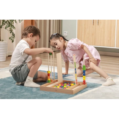 VIGA Drewniana Gra edukacyjna Logiczne koraliki  104 elementy Montessori | Pan Piksel