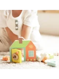 CLASSIC WORLD Drewniana Przeplatanka Klocki do Nawlekania Klucze i Drzwi MONTESSORI 11 el. | Pan Piksel