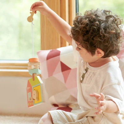CLASSIC WORLD Drewniana Przeplatanka Klocki do Nawlekania Klucze i Drzwi MONTESSORI 11 el. | Pan Piksel
