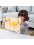 VIGA Zestaw Puzzle Drewniane 12 Układanek Zwierzątka Montessori + Stojak | Pan Piksel