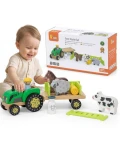 VIGA Traktor Drewniany Zwięrzatka Farma Zagroda | Pan Piksel