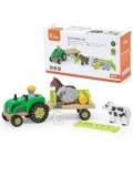 VIGA Traktor Drewniany Zwięrzatka Farma Zagroda | Pan Piksel