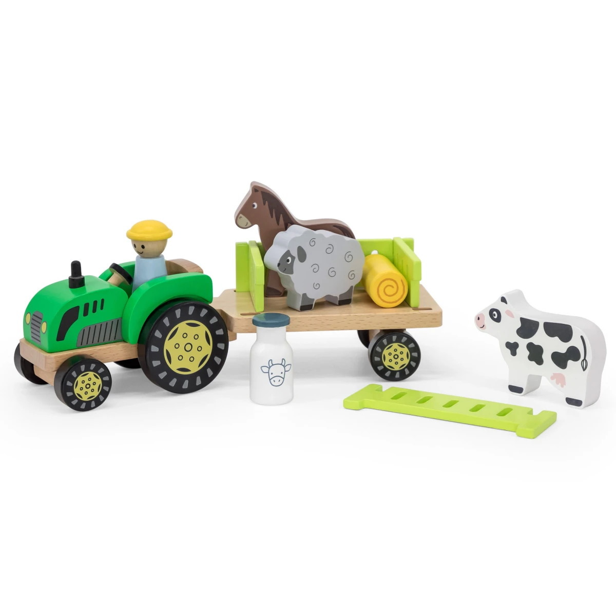VIGA Traktor Drewniany Zwięrzatka Farma Zagroda | Pan Piksel