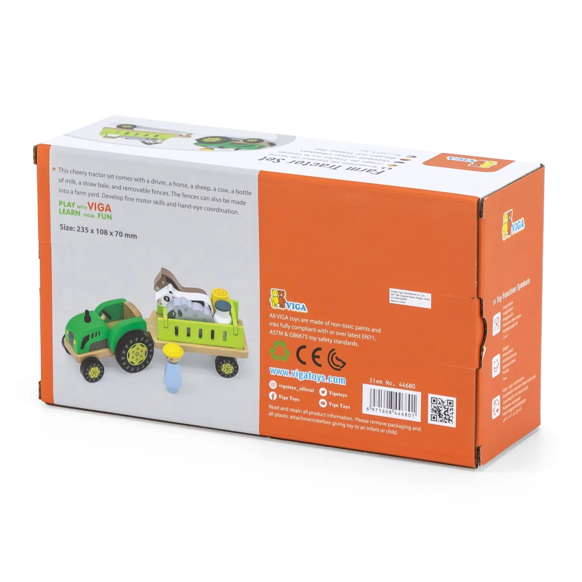 VIGA Traktor Drewniany Zwięrzatka Farma Zagroda | Pan Piksel