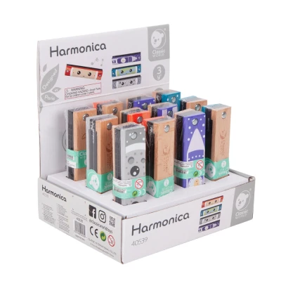 CLASSIC WORLD Drewniana Harmonijka Ustna dla Dzieci 1 szt. | Pan Piksel