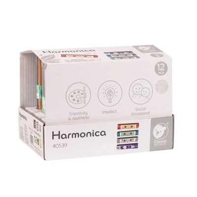 CLASSIC WORLD Drewniana Harmonijka Ustna dla Dzieci 1 szt. | Pan Piksel