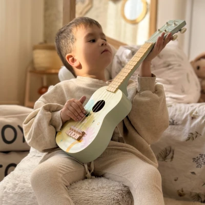 CLASSIC WORLD Drewniane Ukulele Gitara dla Dzieci Niebieskie | Pan Piksel