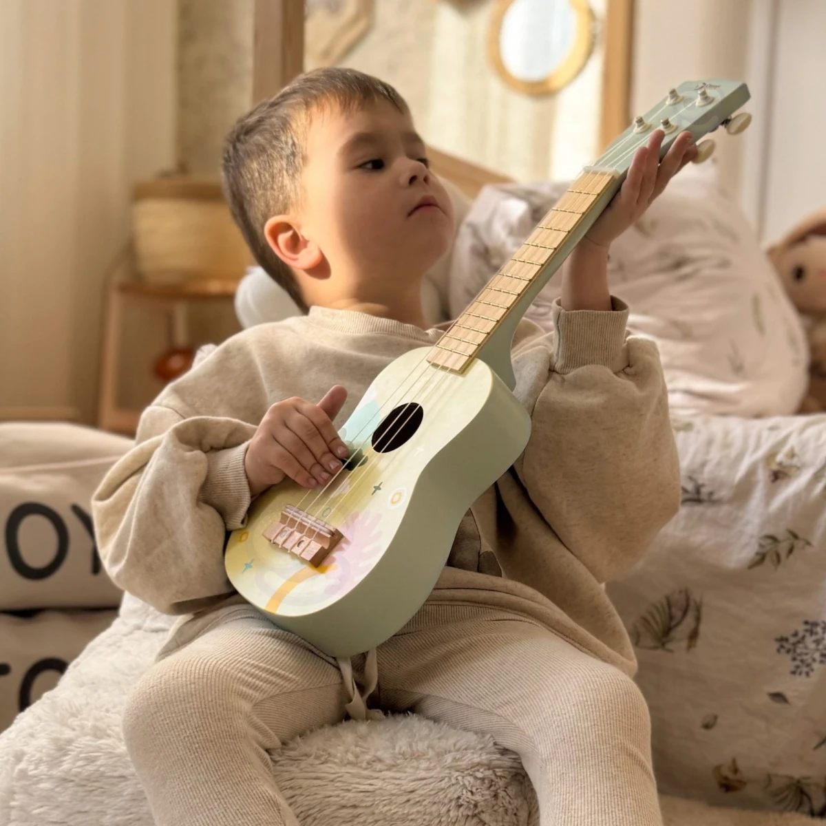 CLASSIC WORLD Drewniane Ukulele Gitara dla Dzieci Niebieskie | Pan Piksel